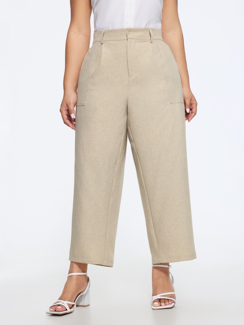 NWT BloomChic 14/16 Wide Leg High-Waist Pants Beige